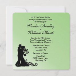 Braut und Groom Grüne Hochzeit Einladung