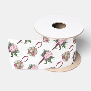 Braut und Groom Hochzeit Blume Rose Corsage Ribbon Satinband