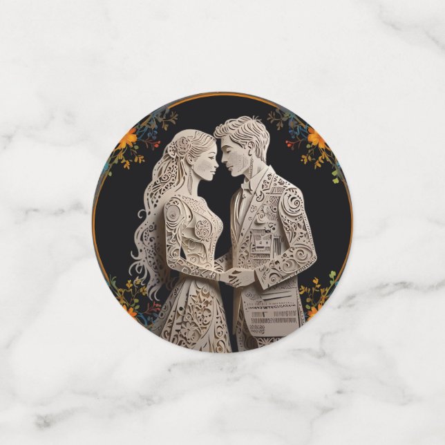 Braut und Groom Hochzeit Personalisiert Konfetti (Klein Vorderseite)