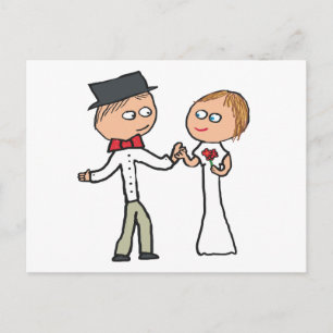 Braut und Groom-Hochzeit Postkarte