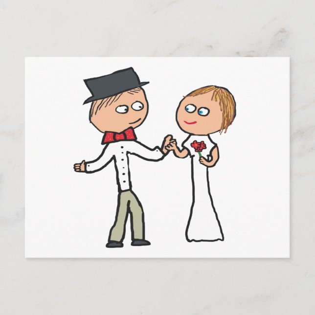 Braut und Groom-Hochzeit Postkarte (Vorderseite)