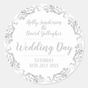 Braut und Groom-Hochzeit Runder Aufkleber
