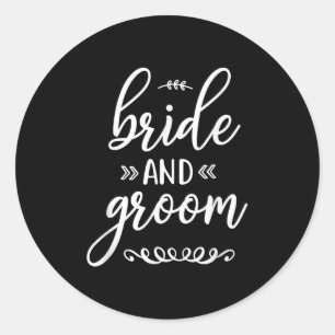 Braut und Groom Hochzeit Verheiratet Verlobt Runder Aufkleber