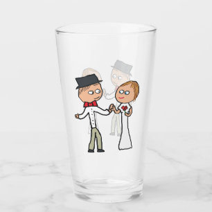 Braut und Groom-Hochzeitstag Glas