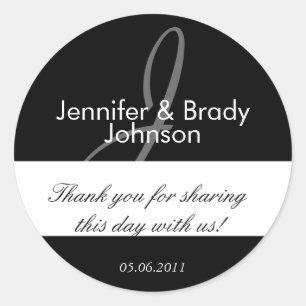 Braut und Groom Monogram J Gevor Sticker