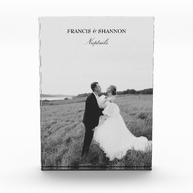 Braut und Groom Nuptails Hochzeitblock Foto (Vorderseite)