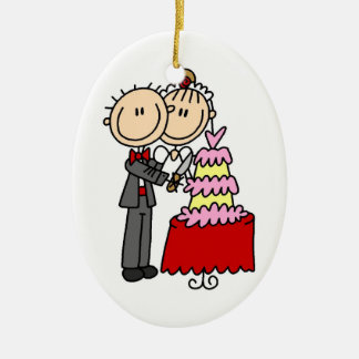 Braut und Groom T - Shirt und Geschenke schneiden Keramikornament
