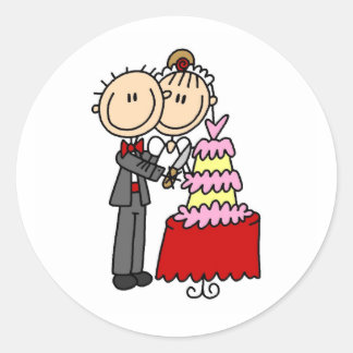 Braut und Groom T - Shirt und Geschenke schneiden Runder Aufkleber