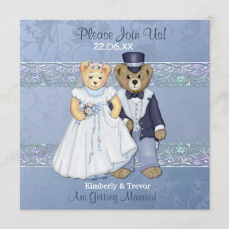 Braut und Groom Teddy Bären Hochzeit Einladung
