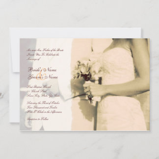 Braut und Groom Vintage Hochzeit Einladung
