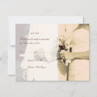 Braut und Groom Vintage Hochzeit UAWG RSVP Karte