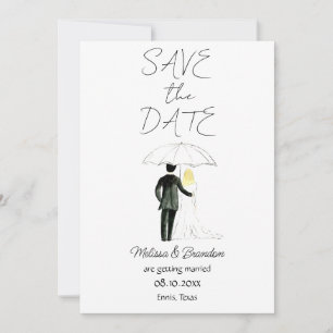 Braut und Groom Wasserfarbe Rustikale Hochzeit Einladung