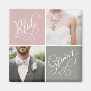 Braut und Groom Wedding Foto Collage Magnet
