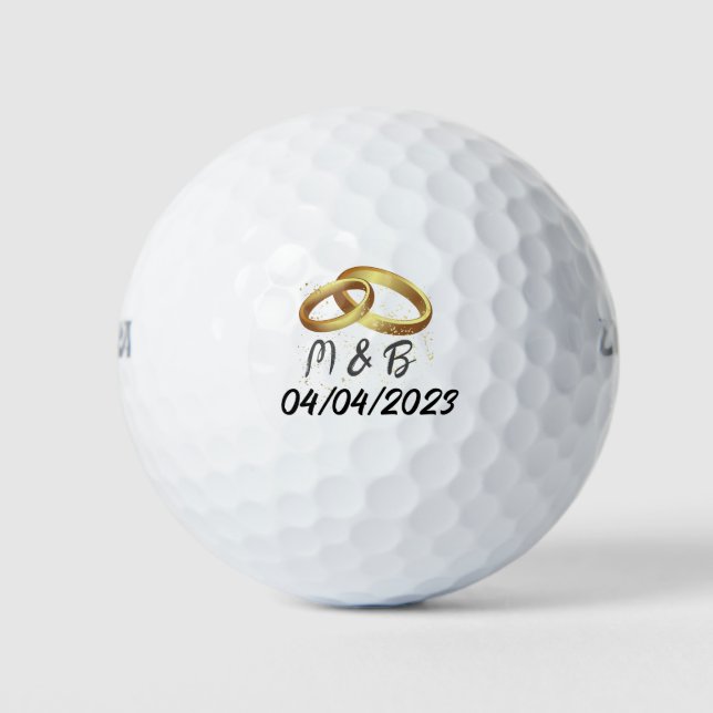 Braut und Groom Wedding Golf Ball (Vorderseite)