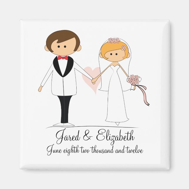Braut und Groom Wedding Magnet Liebhaber (Vorne)
