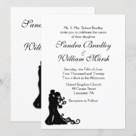 Braut und Groom White Einladung