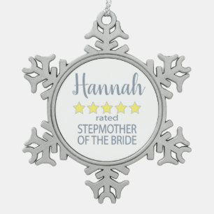 Braut und Hochzeitsgesellschaft 5-Sterne-Stiefmutt Schneeflocken Zinn-Ornament
