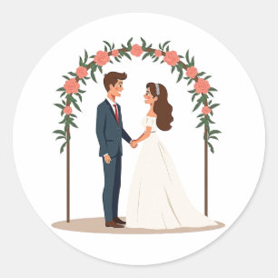 Braut- und Hochzeitskleber Runder Aufkleber