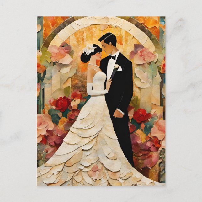 Braut und Kollage Postkarte (Vorderseite)