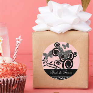 Braut- und Kräuterwirbel und Schmetterlingsticker Runder Aufkleber