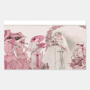 Braut und Schüler Rechteckiger Aufkleber