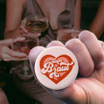 Braut und Team Braut Bachelorette Retro Herz<br><div class="desc">Braut und Team Braut Bachelorette Retro Herzknopf Vintag Bride zu Bride's Maid BrideTribe</div>
