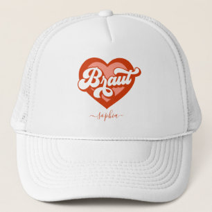 Braut und Team Braut Bachelorette Retro Herz Truckerkappe