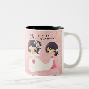 Braut und Trauzeugin Zweifarbige Tasse