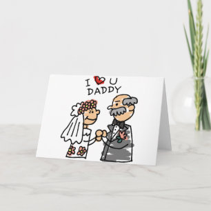 Braut und Vater am Hochzeitstag vor der Zeremonie Karte