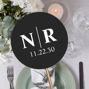 Braut- und Wurfanfänge für die Hochzeit Runder Aufkleber