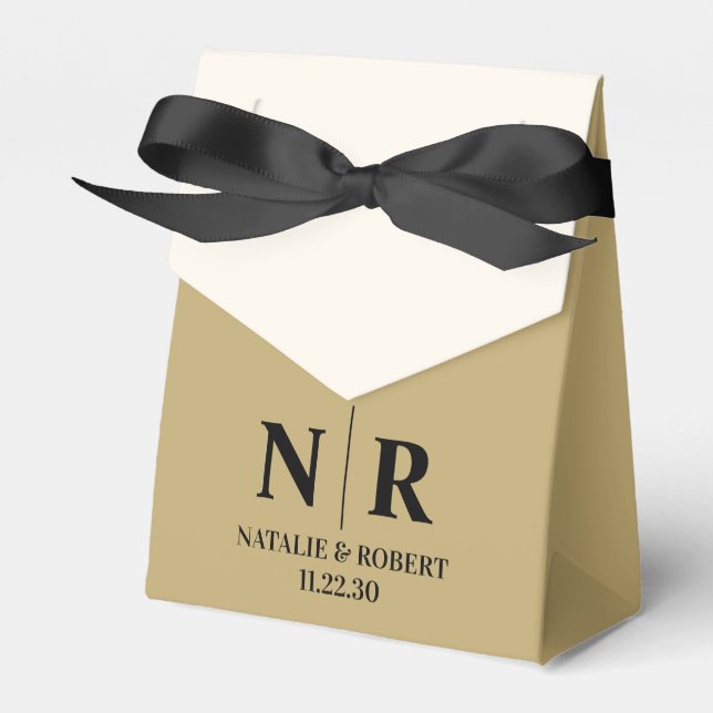 Braut- und Wurzelinitials für Hochzeiten elegant Geschenkschachtel (Vorderseite)