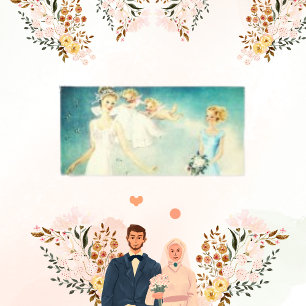 Braut Vintage-Engel Hochzeit Leinwandbild Leinwanddruck