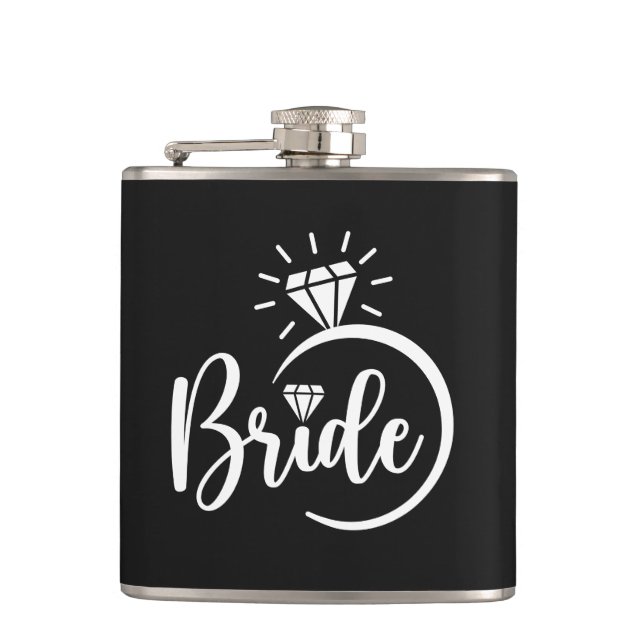 Braut Vinyl umwickelte Flasche Flachmann (Vorderseite)