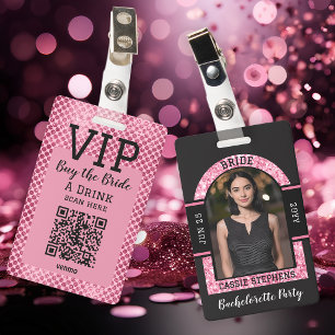 Braut VIP QR Code Abzeichen Lade die Braut auf ein Ausweis