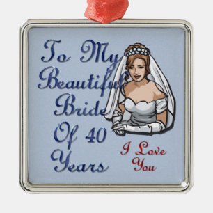 Braut von 40 Jahren Silbernes Ornament