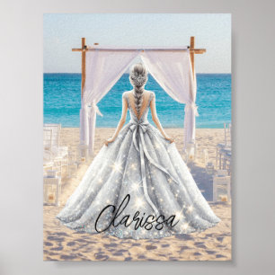 Braut Wedding Day Beach Hochzeit Extravagante Gown Poster