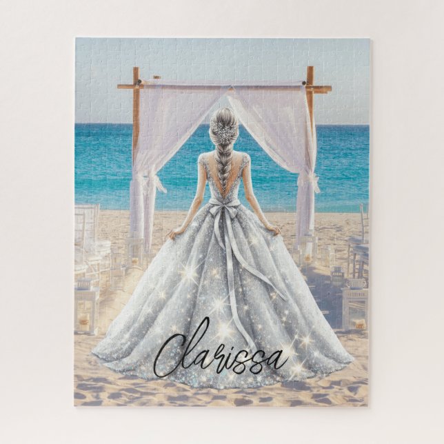 Braut Wedding Day Beach Hochzeit Extravagante Gown Puzzle (Vertikal)