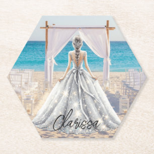 Braut Wedding Day Beach Hochzeit Extravagante Gown Untersetzer