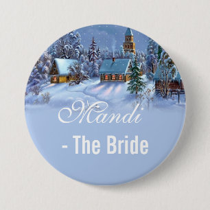 Braut, Weihnachtsbaum Weihnachtszeit verschneiten Button