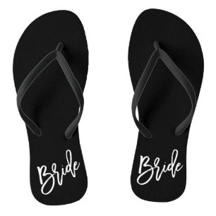 Braut-Weiß-Skript Flip Flops