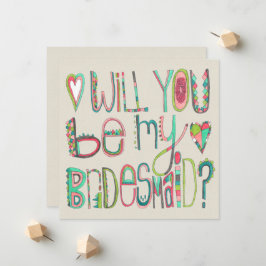 Braut wirst du meine Bridesmaid-Typografie sein Ankündigung