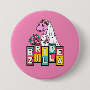 Braut Zilla Retro  Button