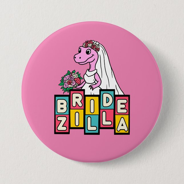 Braut Zilla Retro  Button (Vorderseite)