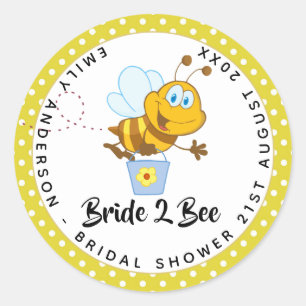 Braut zu BEE Wedding Brautparty Gelb Niedlich Runder Aufkleber