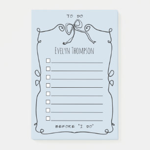 Braut zu List Hochzeit Post-it Klebezettel