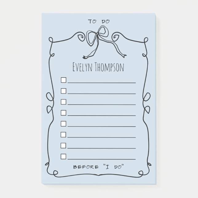 Braut zu List Hochzeit Post-it Klebezettel (Vorderseite)