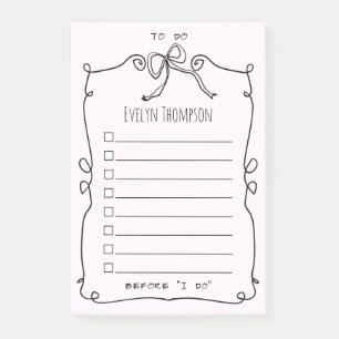 Braut zu List Hochzeit Post-it Klebezettel