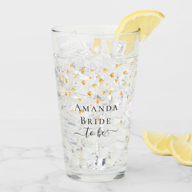 Braut zu sein goldene Herzen sprinkle Name Glas (Rückseite Ice)