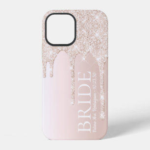 Braut Zukunft Frau Blush Pink Glitter Drip iPhone 12 Hülle