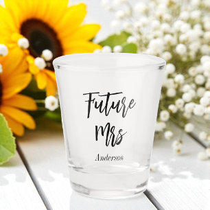 Braut Zukünftige Frau Black White Hochzeit Schnaps Schnapsglas